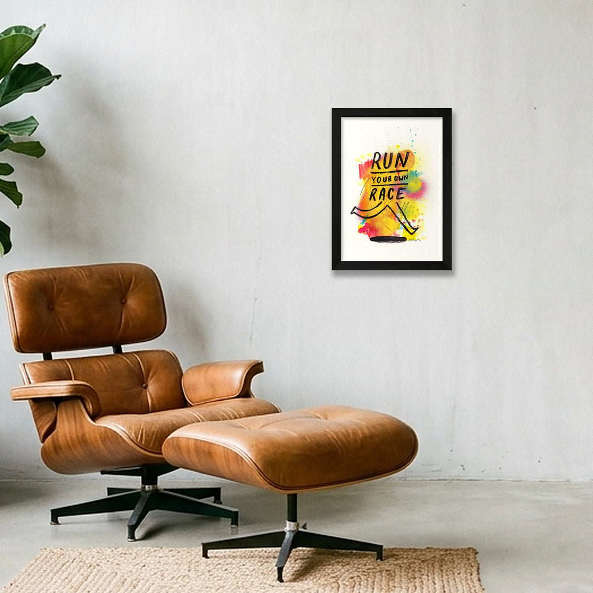 Run Your Own Race - Giclée Print — A4 (21×30cm, 8×12") Black Frame