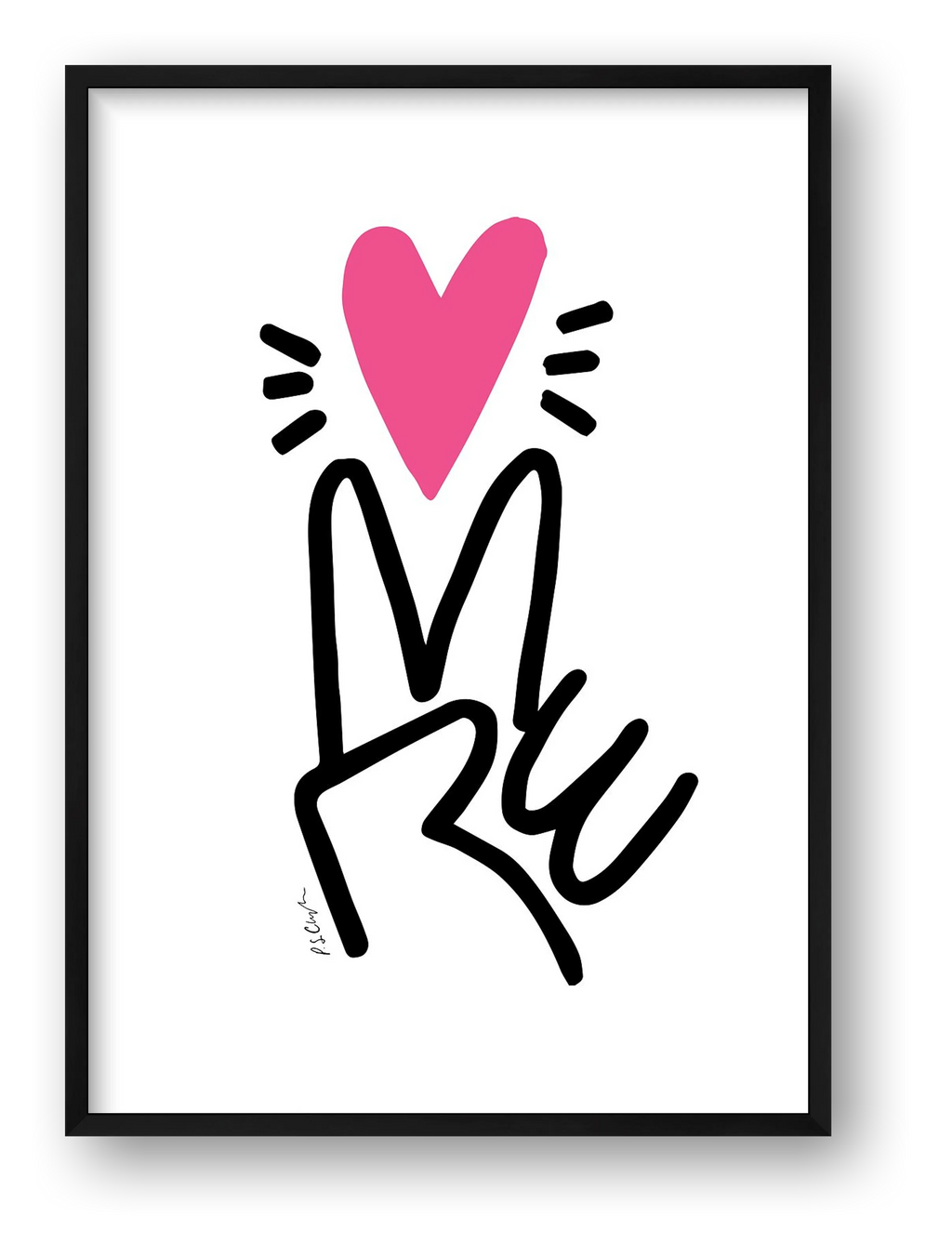 Peace & Love Graphic Art - Giclée Print — framed