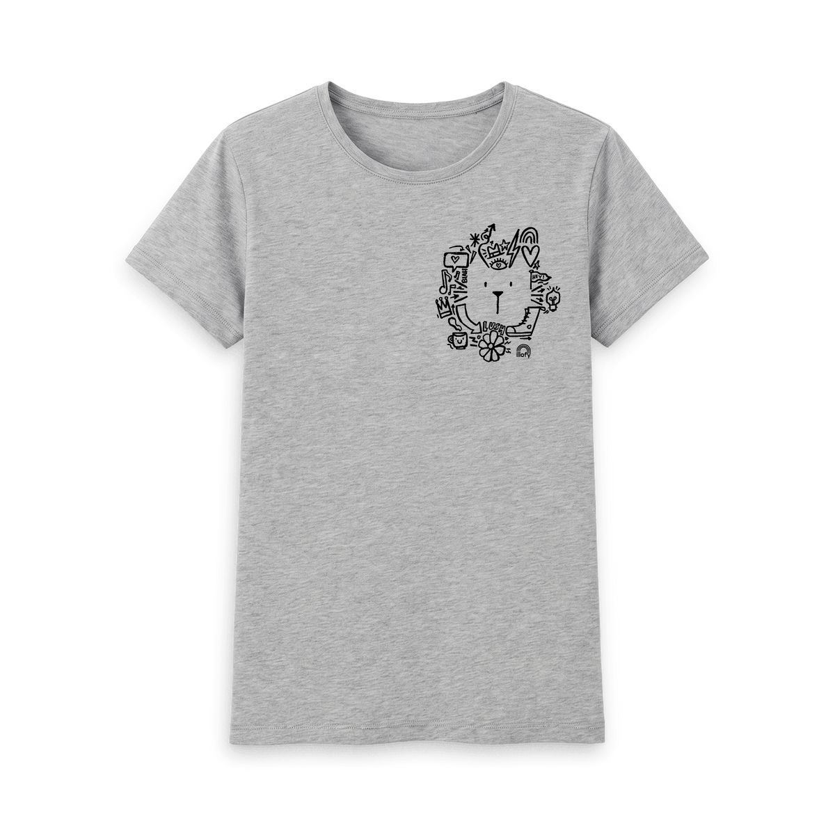 Athletic Grey Printed T-shirt Front