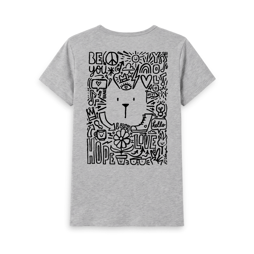 Athletic Grey Printed T-shirt Back