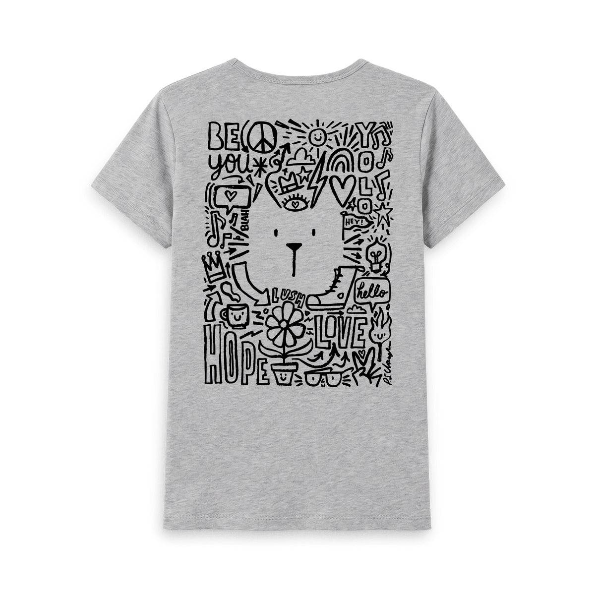 Athletic Grey Printed T-shirt Back