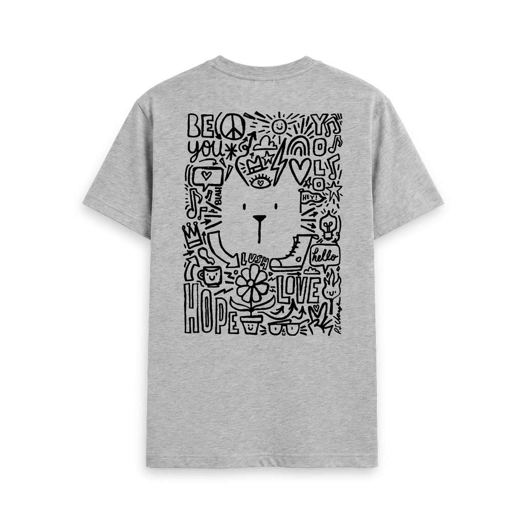 Athletic Grey Printed T-shirt Back