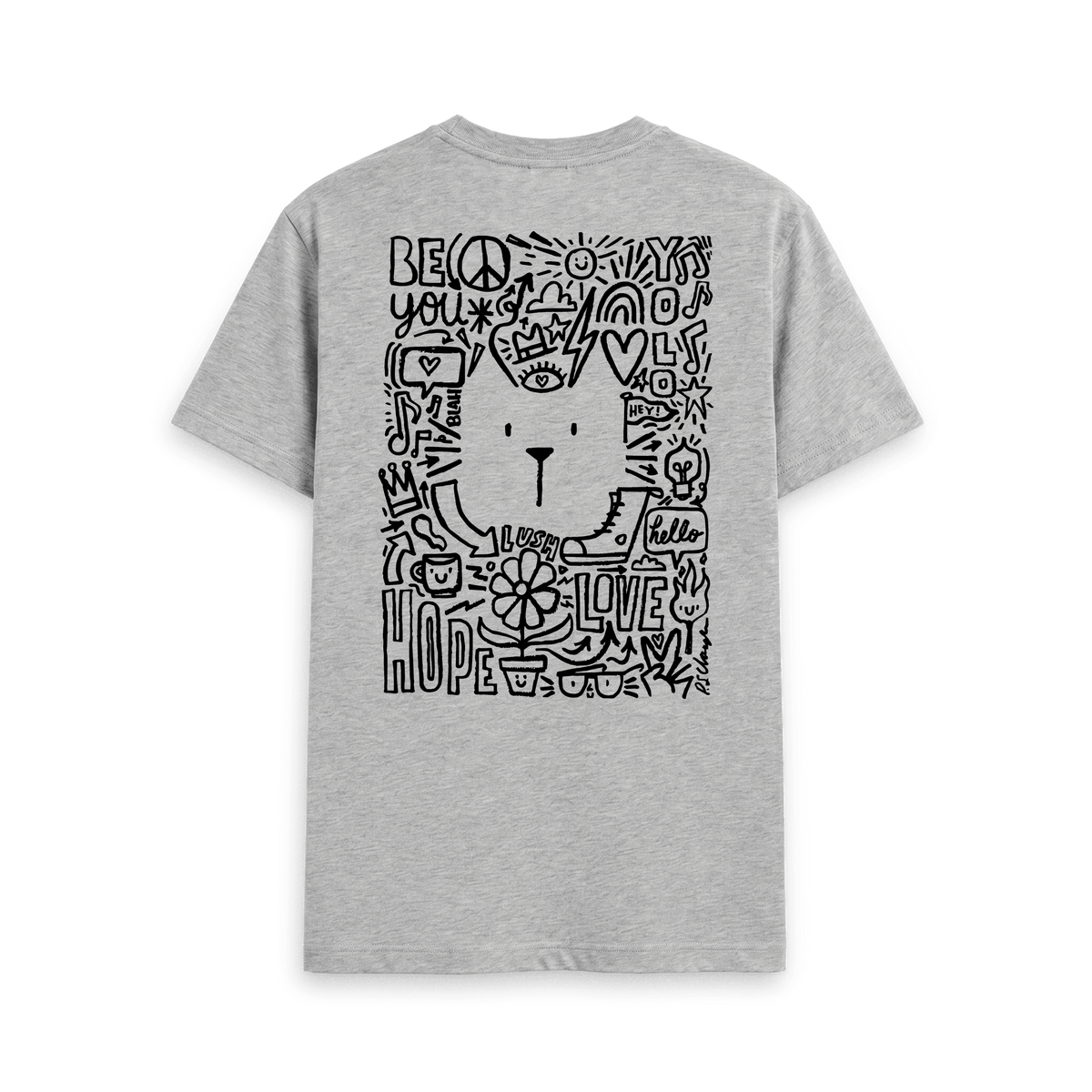 Athletic Grey Printed T-shirt Back