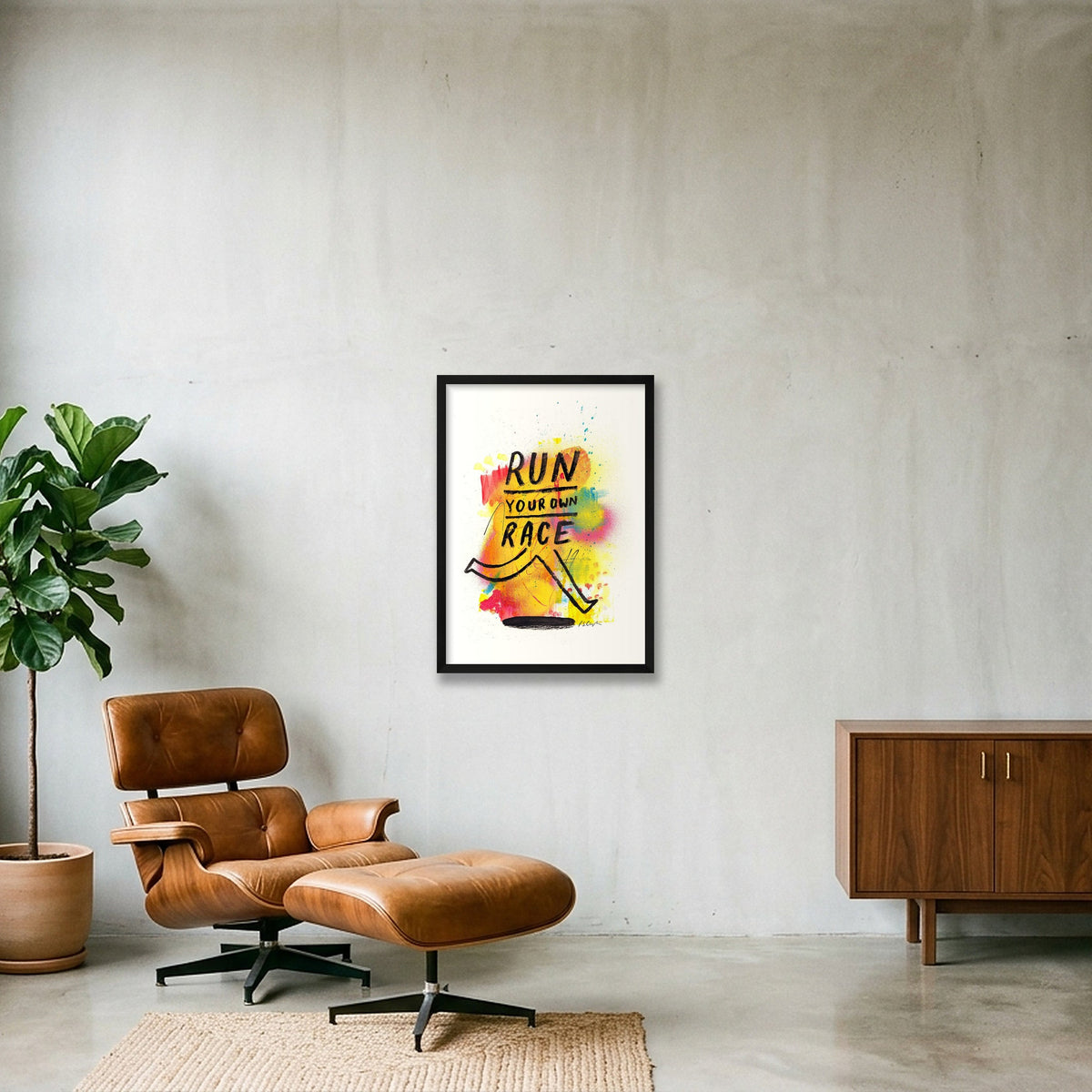 Run Your Own Race - Giclée Print — 42×59cm, 17×23" Black Frame