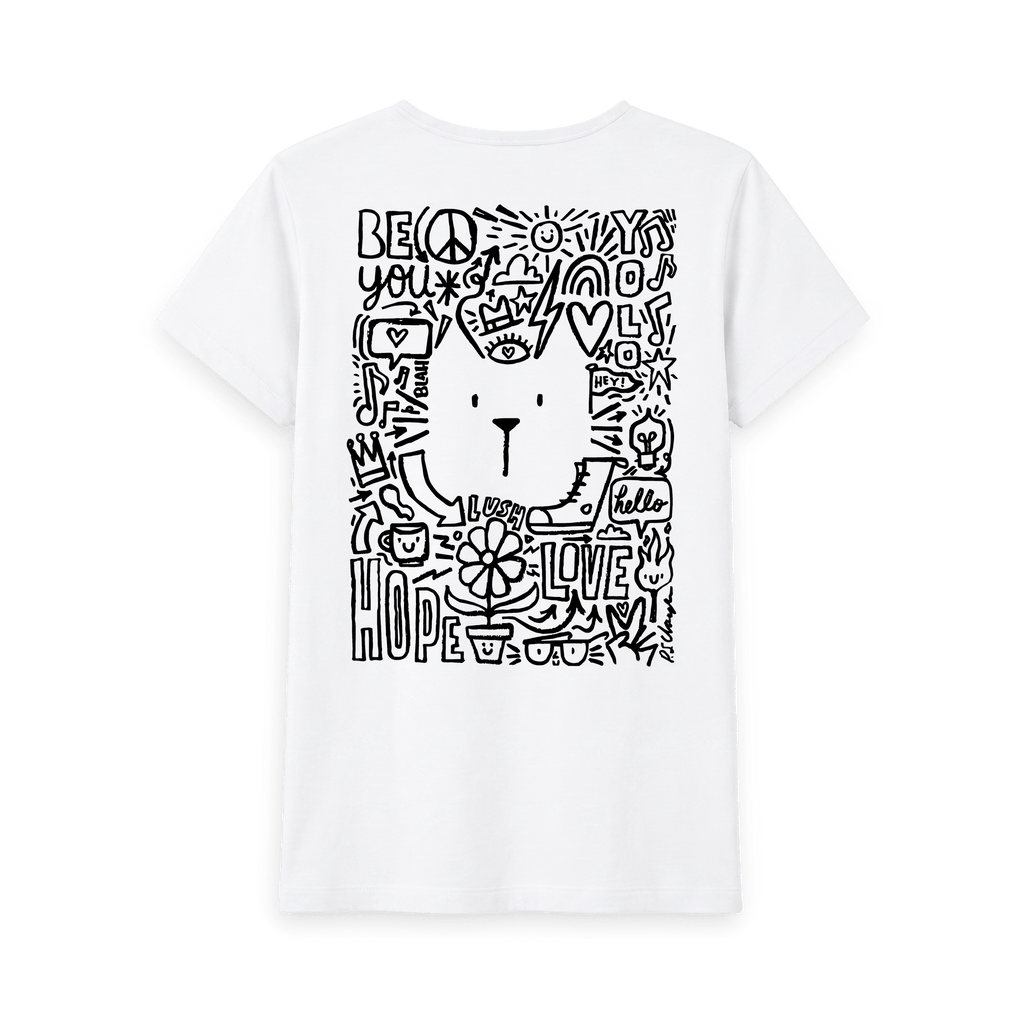 White Printed T-shirt Back