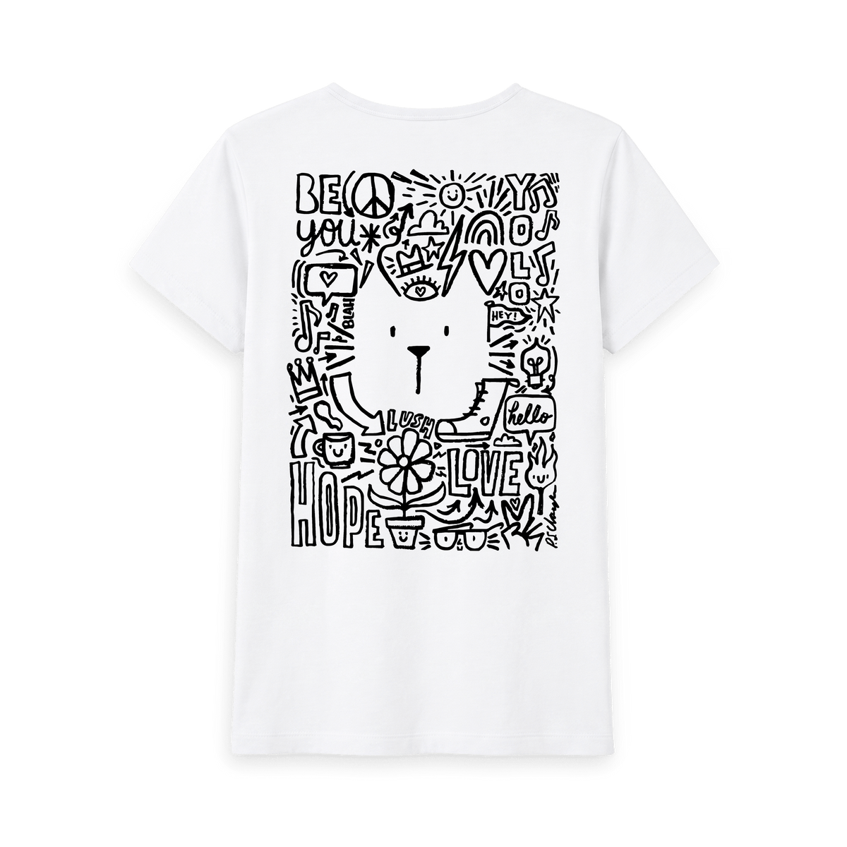 White Printed T-shirt Back