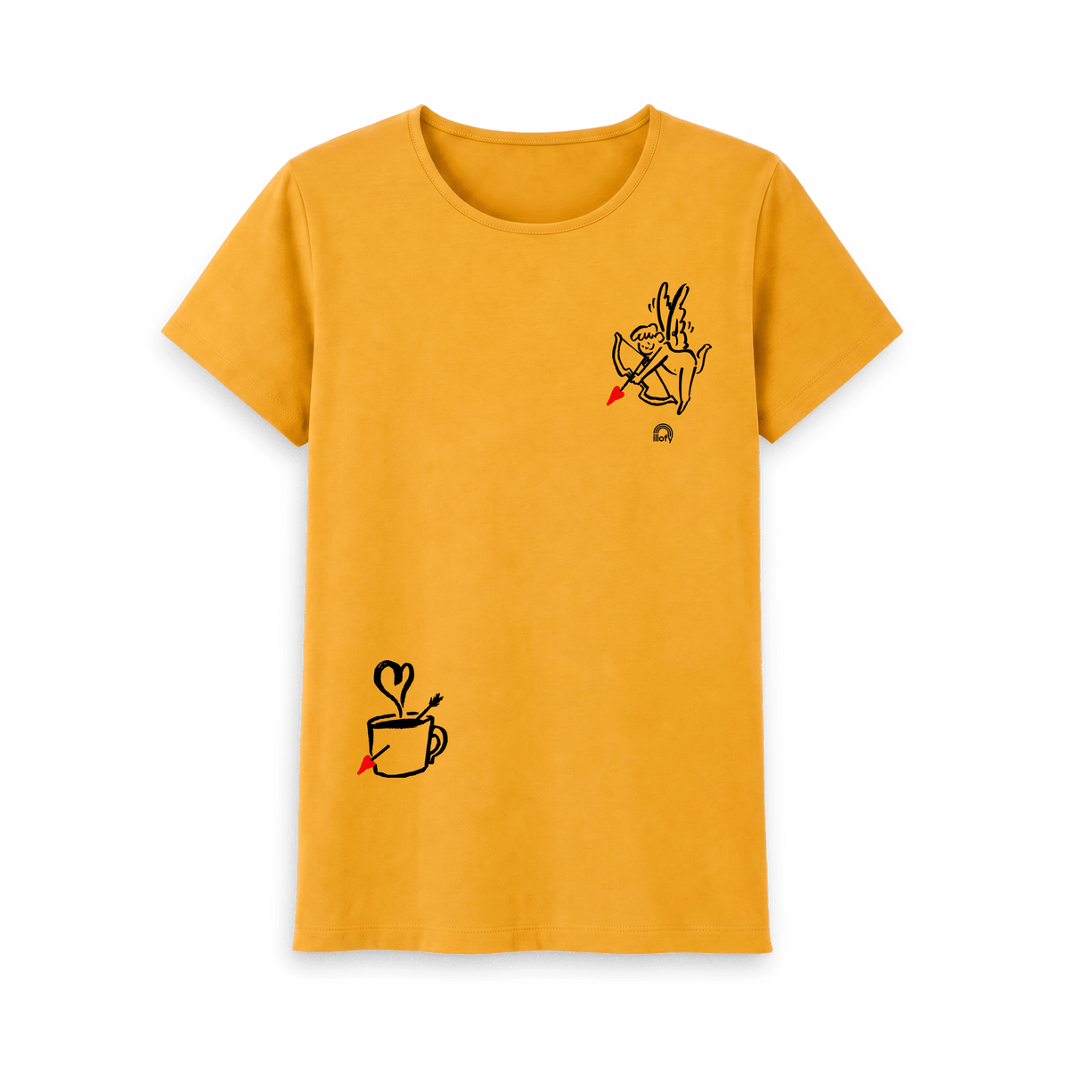Mustard Printed T-shirt Front