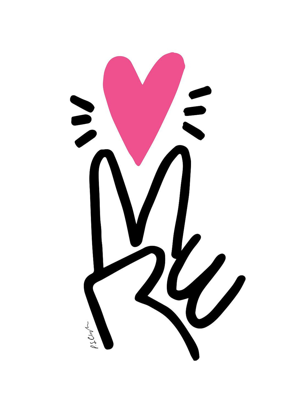 Peace & Love Graphic Art - Giclée Print