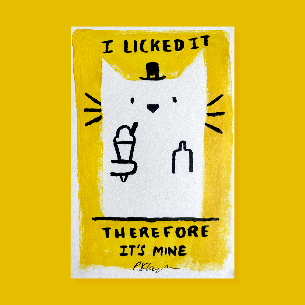 I Licked It Cat Original Art Painting