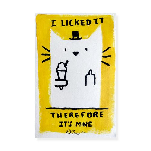 I Licked It Cat Original Art Painting