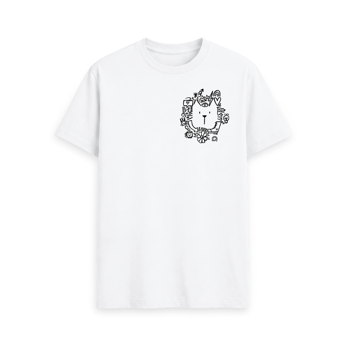 White Printed T-shirt Front