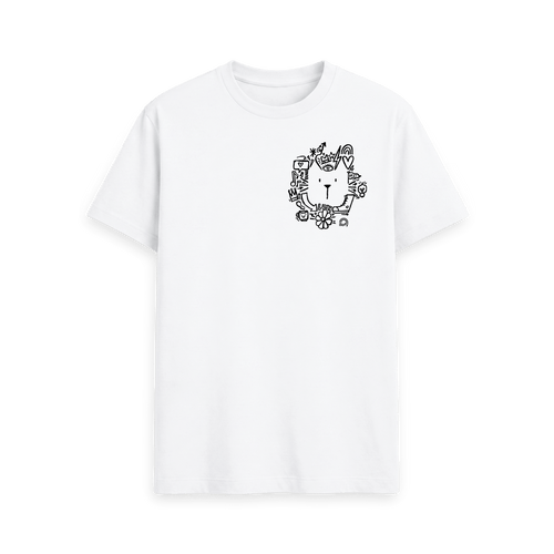 White Printed T-shirt Front