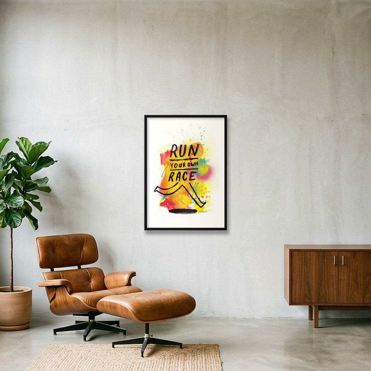 Run Your Own Race - Giclée Print — 59×84cm, 23×33" Black Frame
