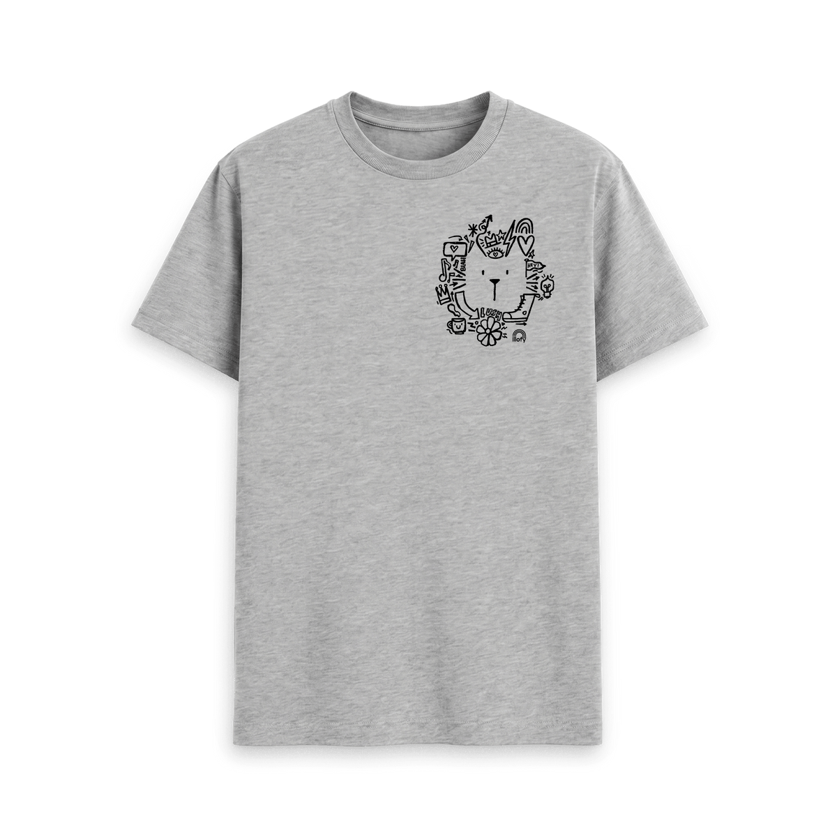 Athletic Grey Printed T-shirt Front