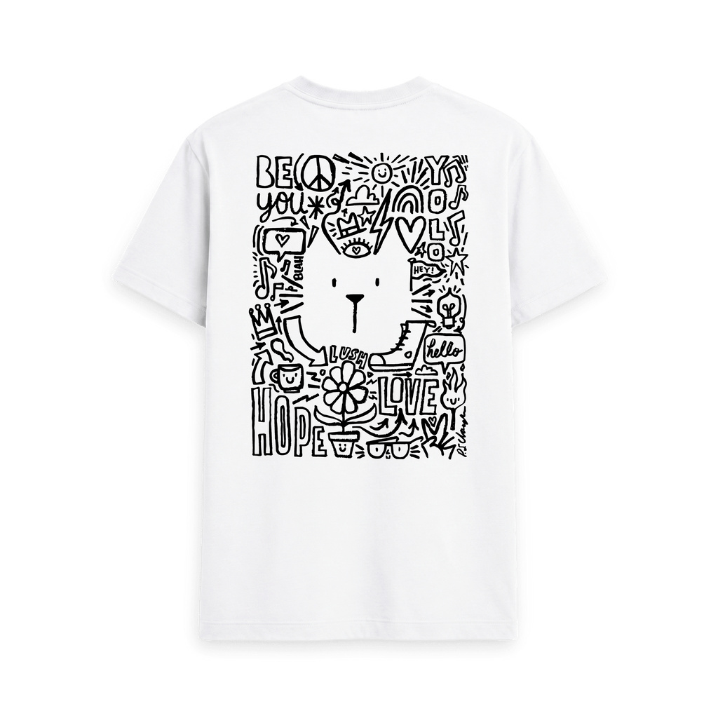 White Printed T-shirt Back