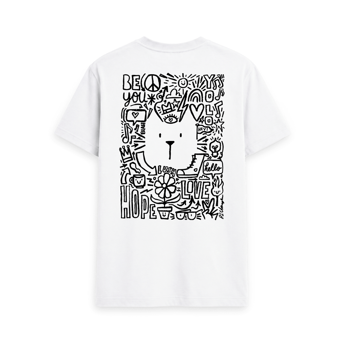 White Printed T-shirt Back
