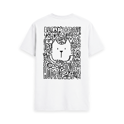 White Printed T-shirt Back