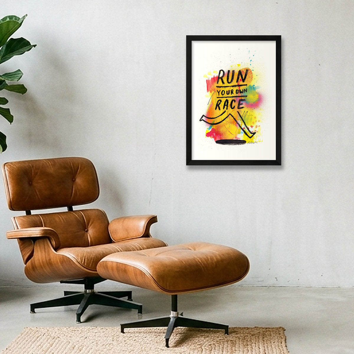 Run Your Own Race - Giclée Print — A3 (30×42cm, 12×17") Black Frame