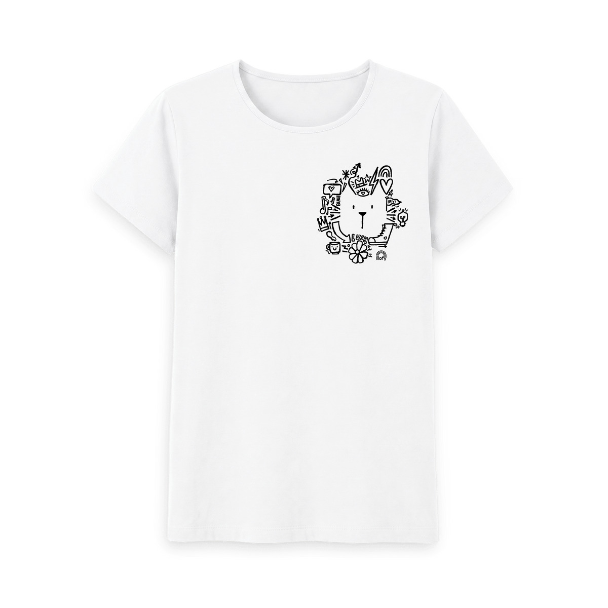 White Printed T-shirt Front