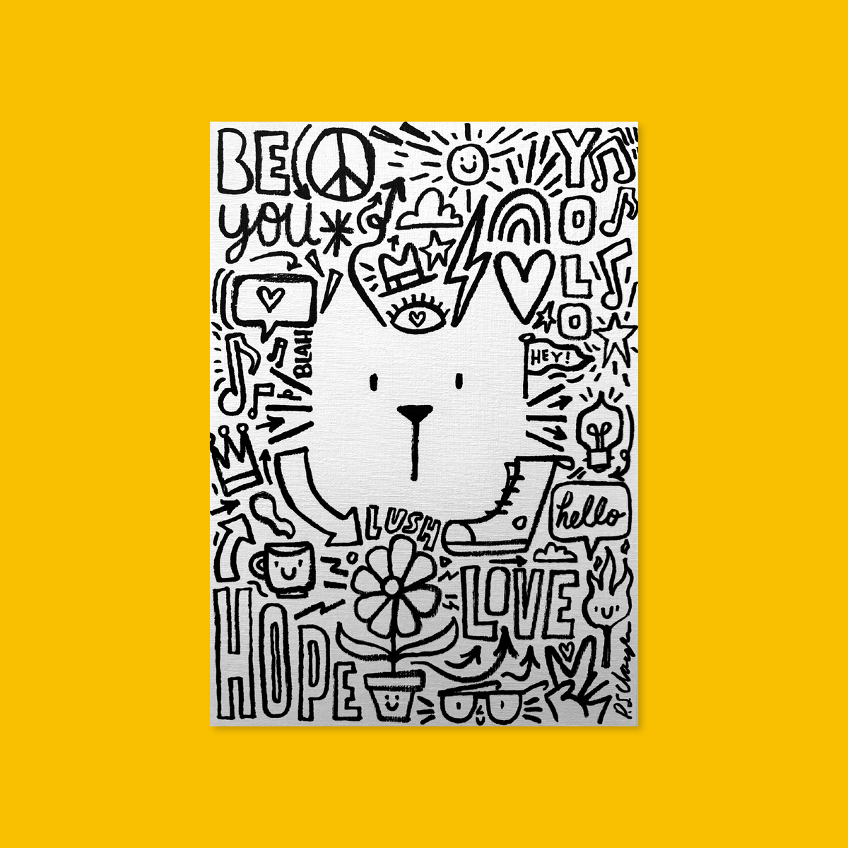 Doodle Cat Original Illustration Art