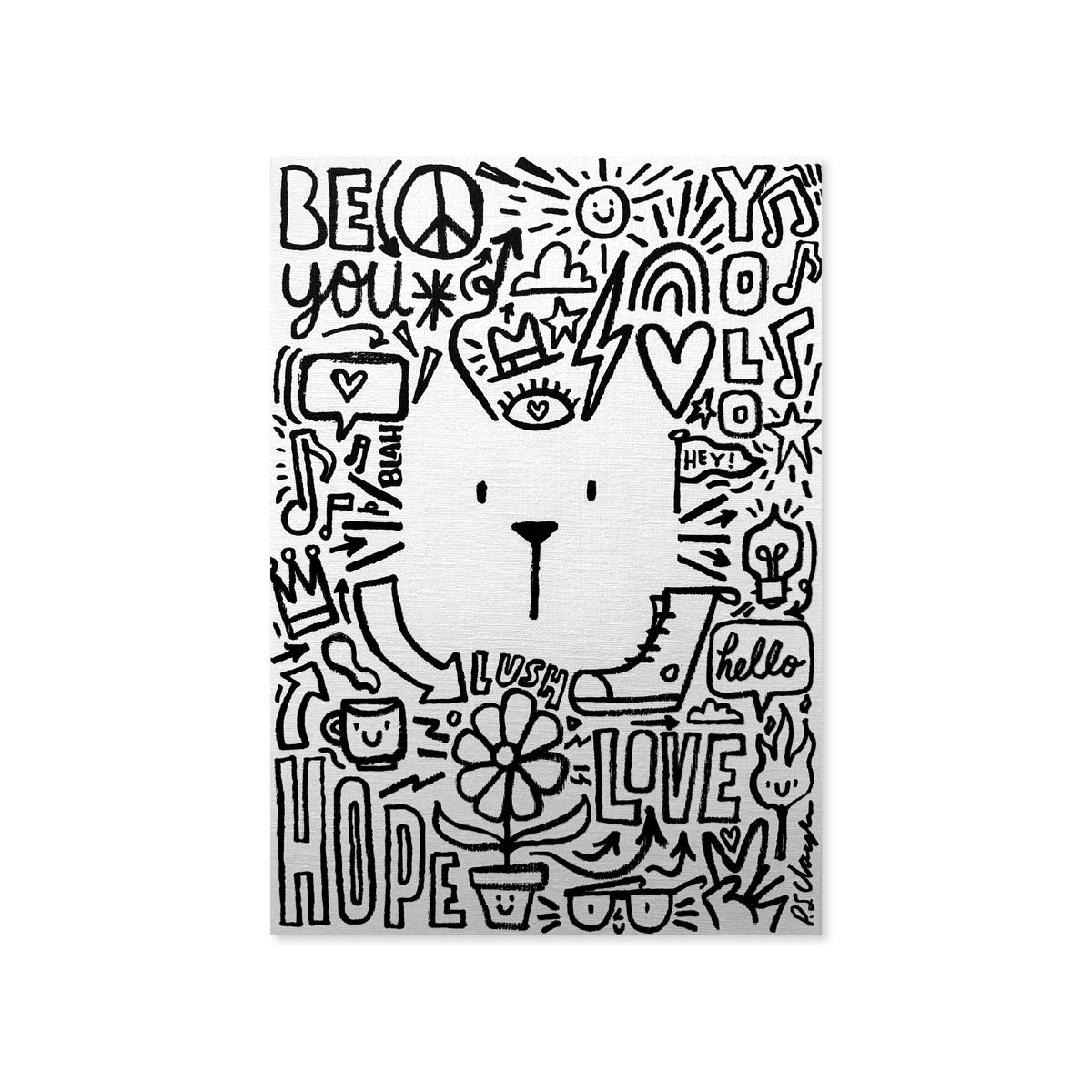 Doodle Cat Original Illustration Art