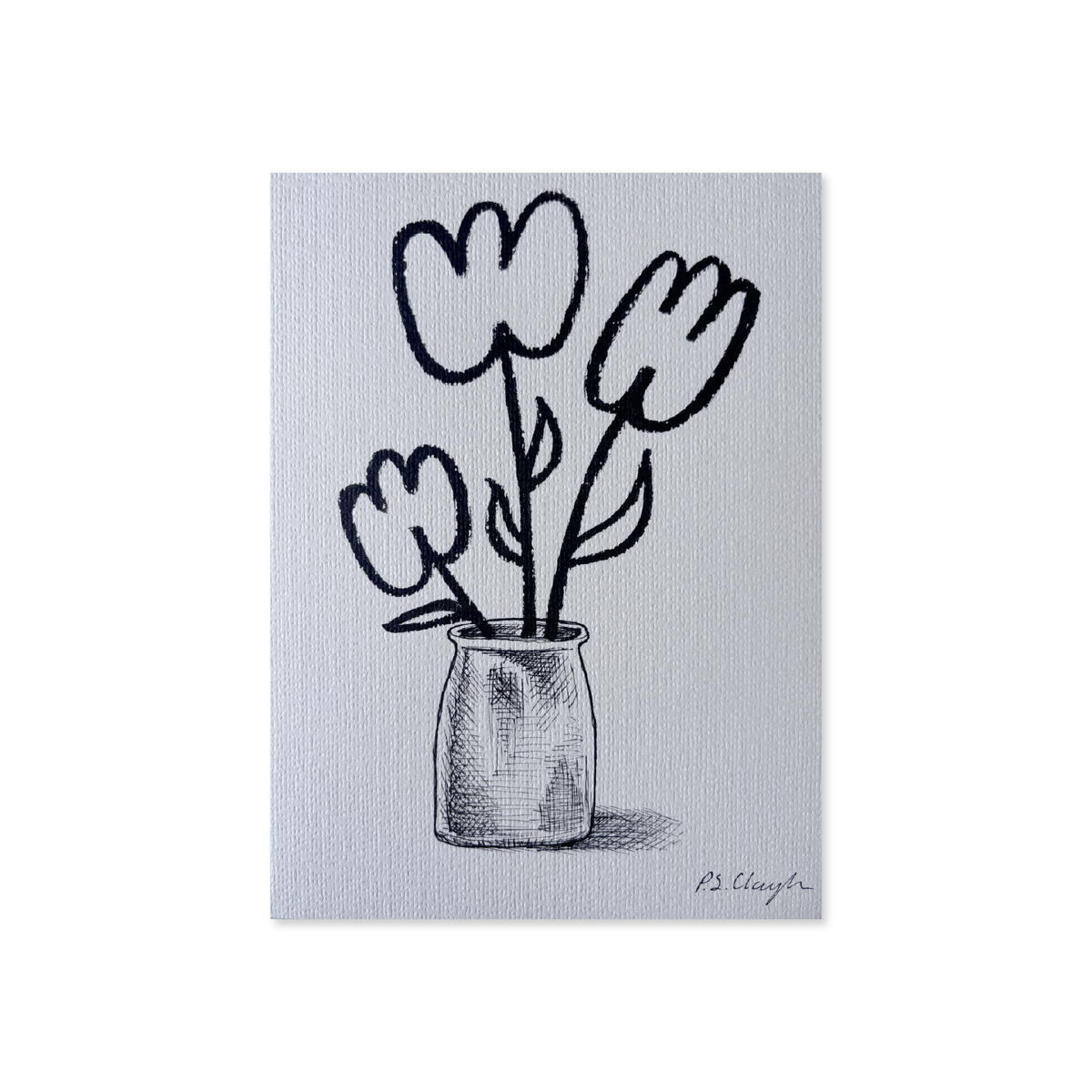 Flowers in Pot Original Art Painting